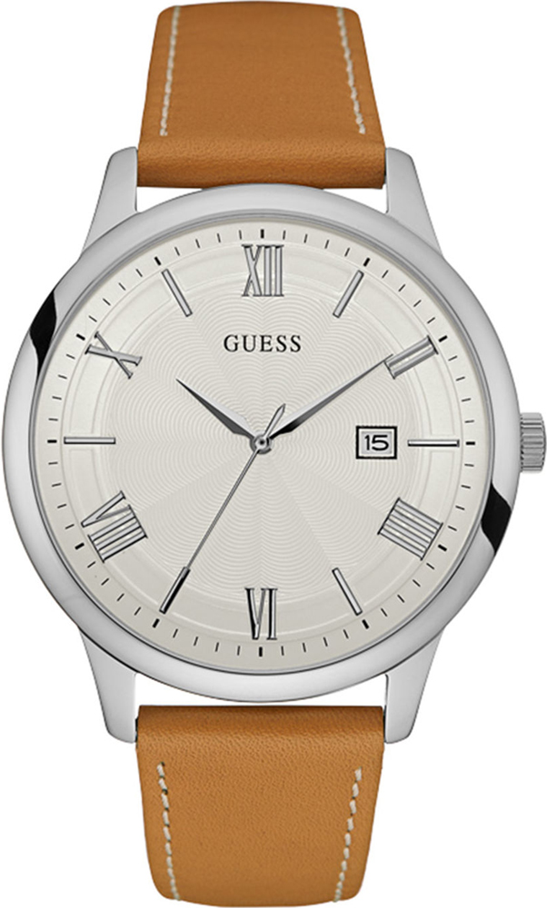 Guess Light Brown Leather Strap W0972G1