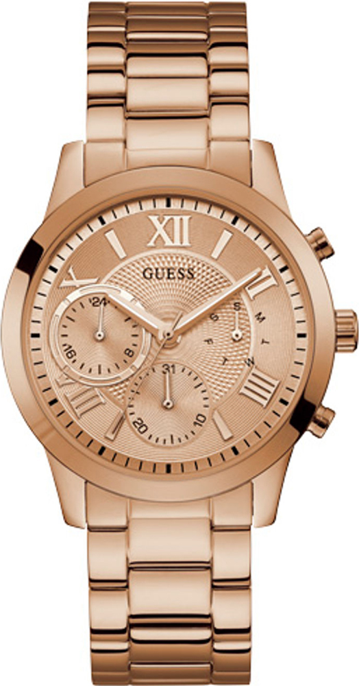 GUESS Crystals Multifunction Rose Gold Stainless Steel Bracelet W1070L3