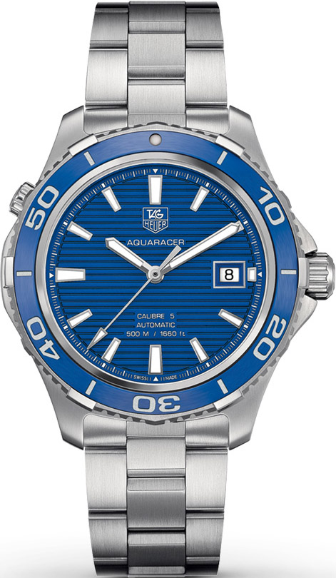 Tag Heuer Aquaracer Calibre 5 Blue Dial Stainless Steel Automatic Mens Watch WAK2111.BA0830