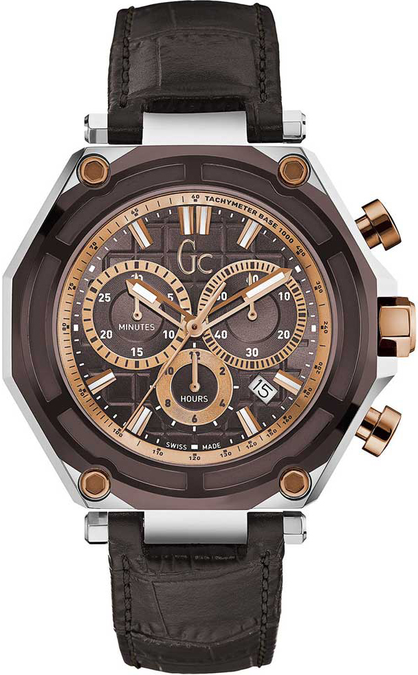 GUESS Collection Brown Leather Chronograph X10003G4S