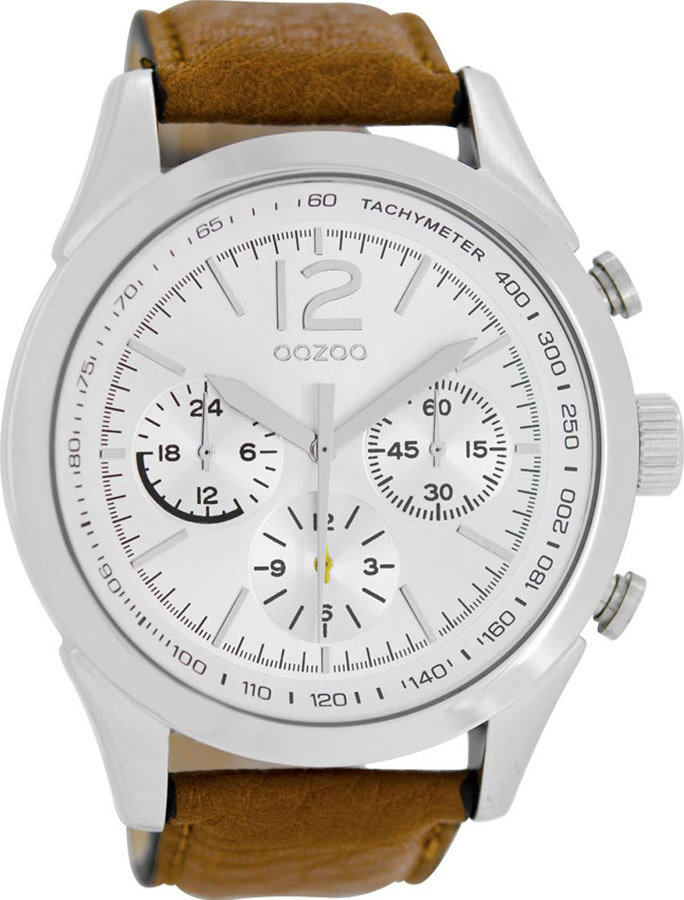 Oozoo Timepieces XXL Brown Leather Strap C6780