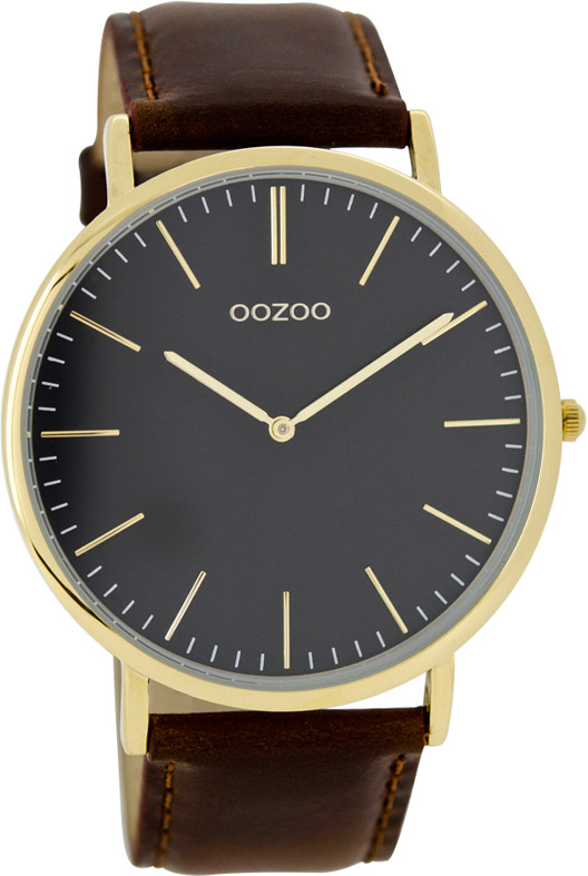 OOZOO Timepieces Vintage Gold Brown Leather Strap C6920