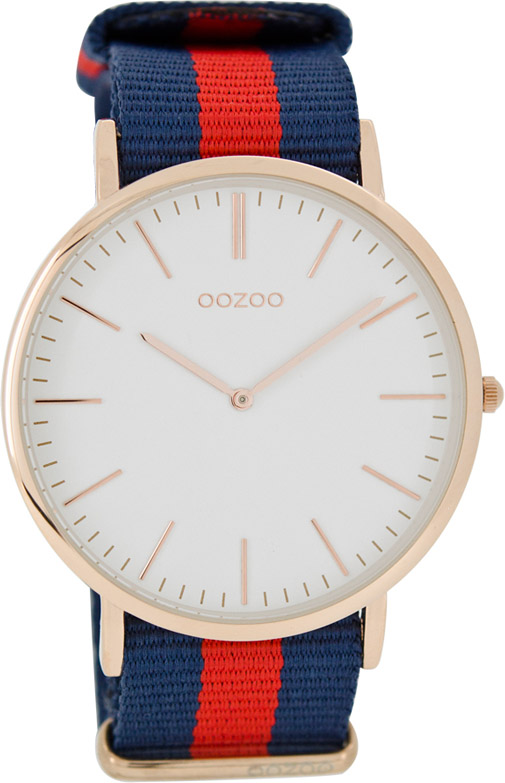 OOZOO Timepieces Vintage Rose Gold Two Tone Fabric Strap C6927
