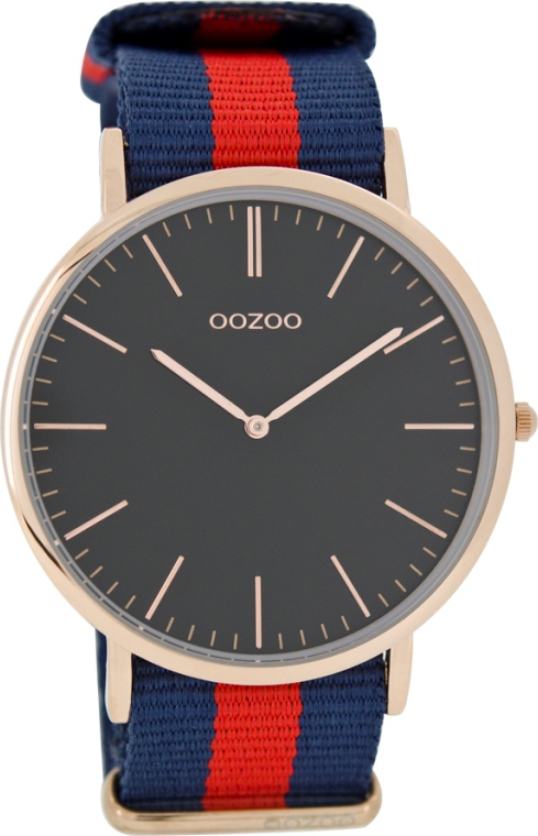 OOZOO Timepieces Vintage Rose Gold Two Tone Fabric Strap C6932