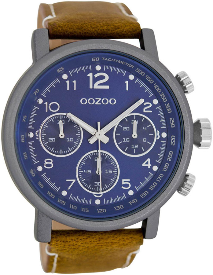 OOZOO Timepieces XXL Brown Leather Strap C7003