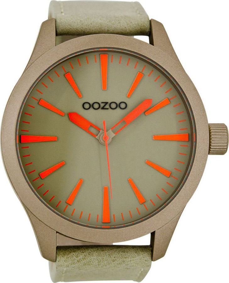 OOZOO Timepieces XXL Beige Leather Strap C7025
