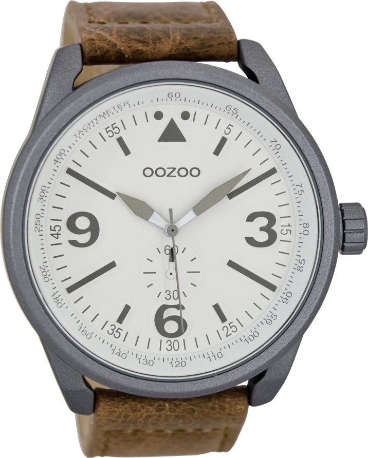 OOZOO Timepieces XXL Brown Leather Strap C7066