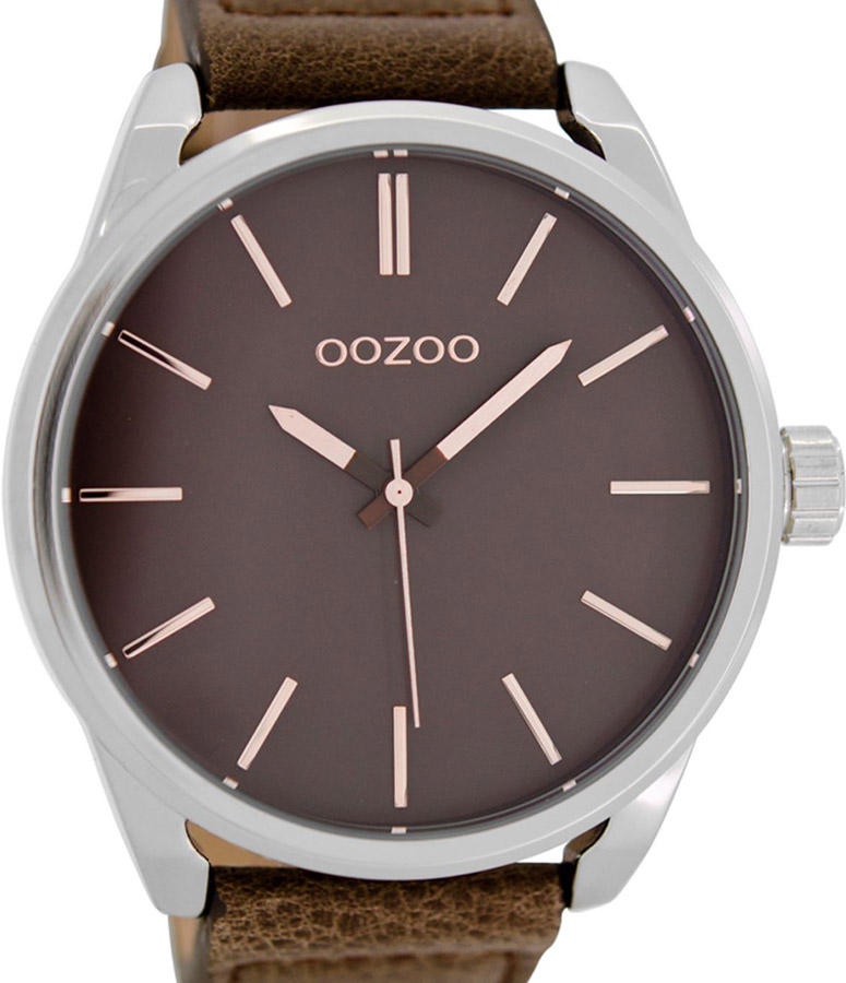 OOZOO Timepieces XXL Brown Leather Strap C7073