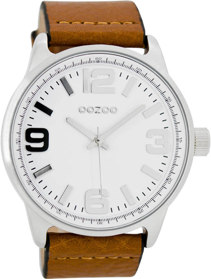 OOZOO Timepieces XXL Brown Leather Strap C7091