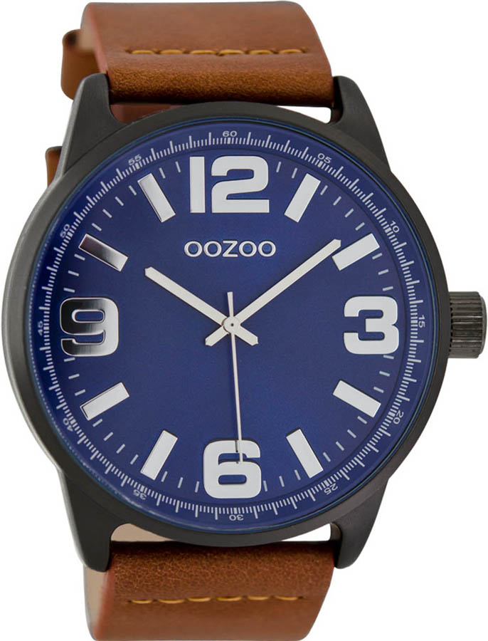 OOZOO Timepieces XXL Brown Leather Strap C7092