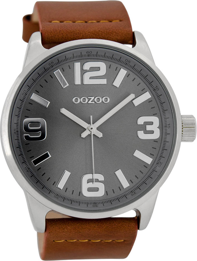 OOZOO Timepieces XXL Brown Leather Strap C7093