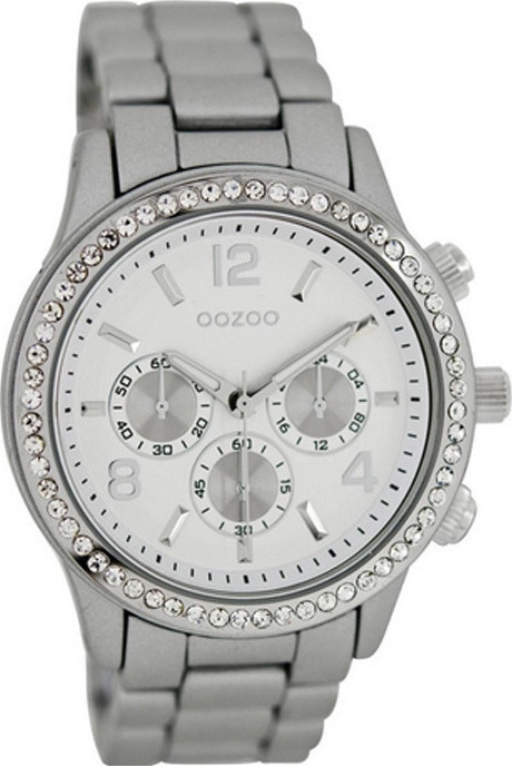 OOZOO Timepieces Crystals Silver Metal Bracelet C7236