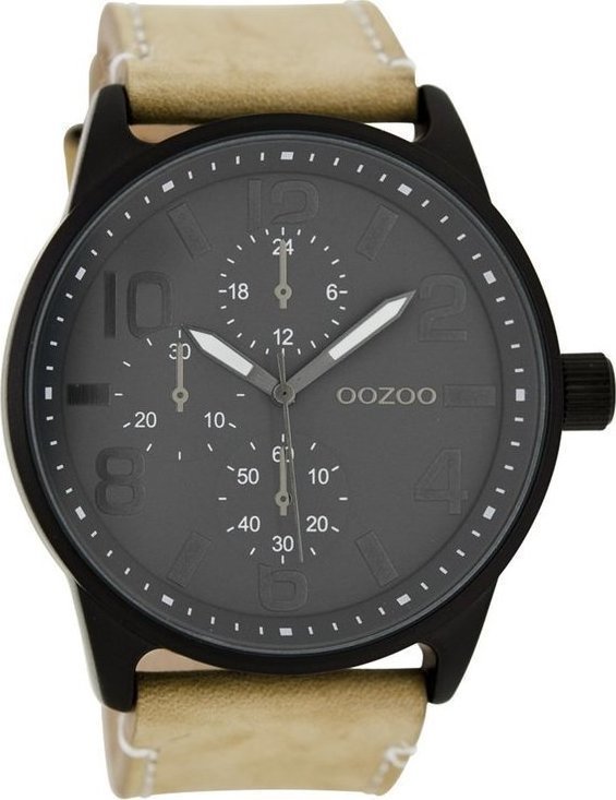 OOZOO Timepieces ΧL Beige Leather Strap C7250