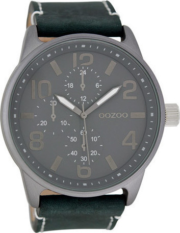 OOZOO Timepieces XXL Blue Leather Strap C7252