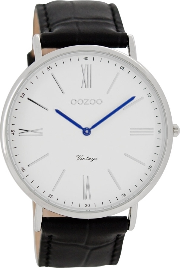 OOZOO Timepieces Vintage Black Leather Strap C7346