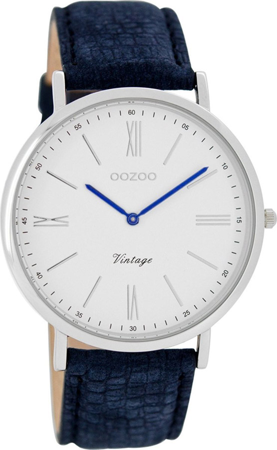 OOZOO Timepieces Vintage Blue Leather Strap C7355