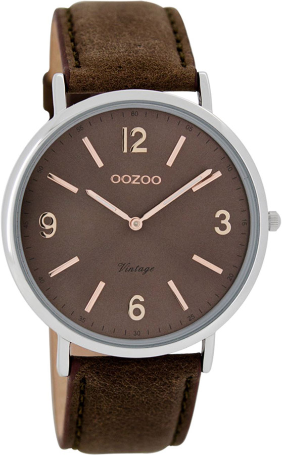 OOZOO Timepieces Vintage Brown Leather Strap C7366