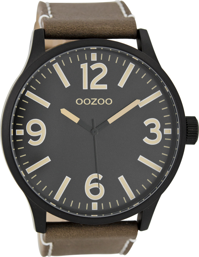 OOZOO Timepieces XXL Brown Leather Strap C7403