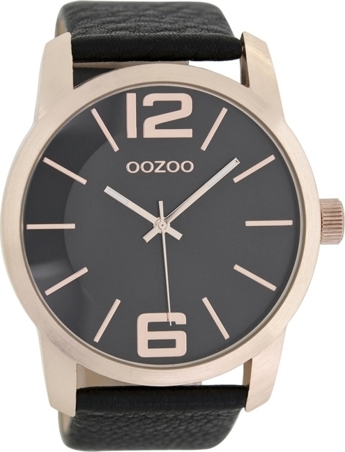 Oozoo Timepieces XXL Black Leather Strap C7414