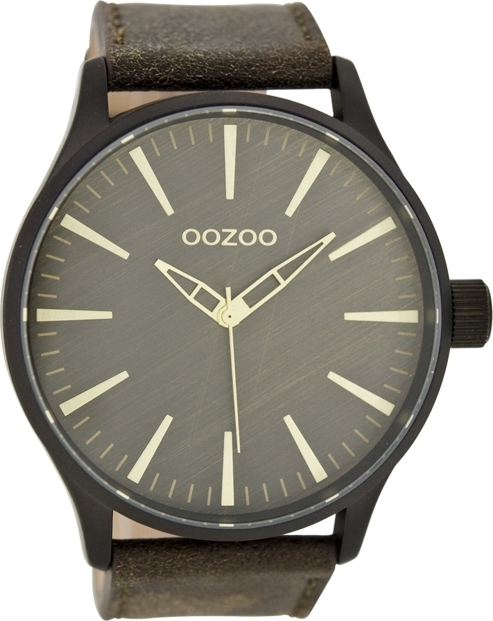 OOZOO Timepieces XXL Brown Leather Strap C7423