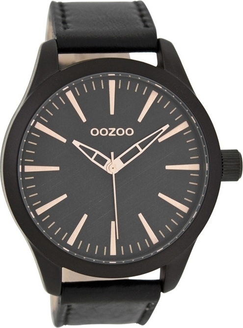 OOZOO Timepieces XL Black Leather Strap C7428