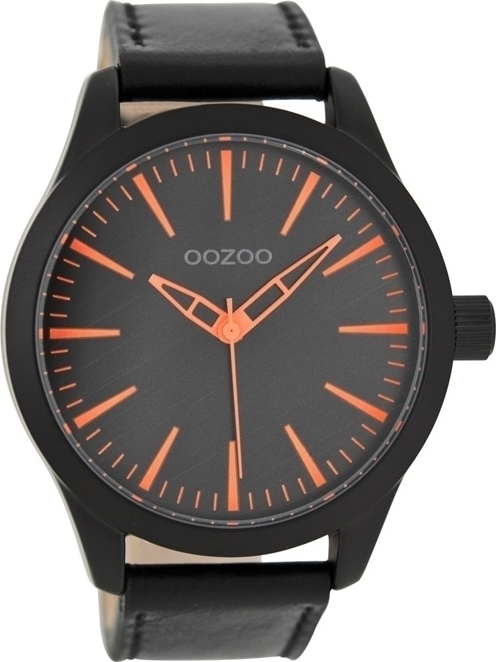 OOZOO Timepieces XL Black Leather Strap C7429