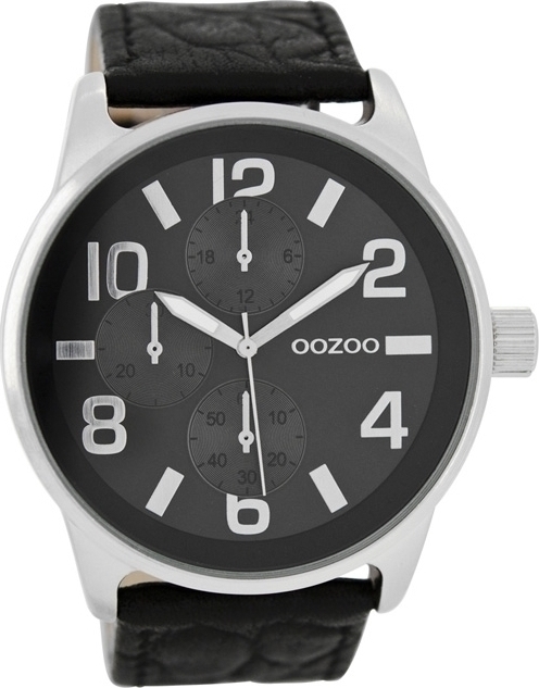 OOZOO Timepieces XXL Black Leather Strap C7443