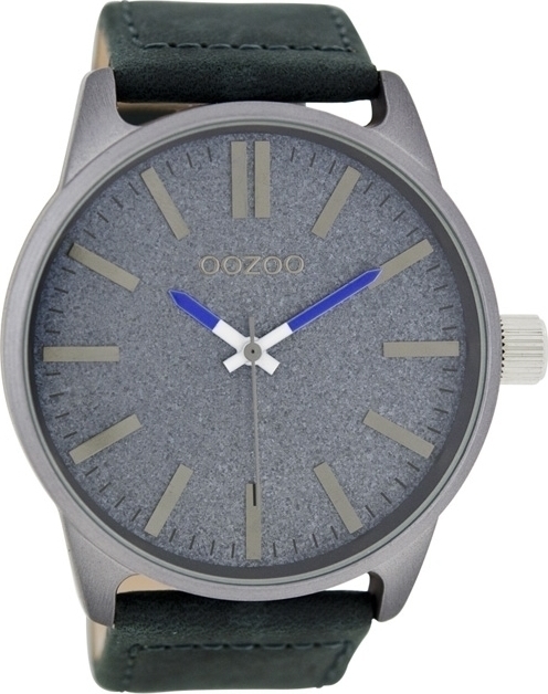 OOZOO Timepieces XXL Blue Leather Strap C7466