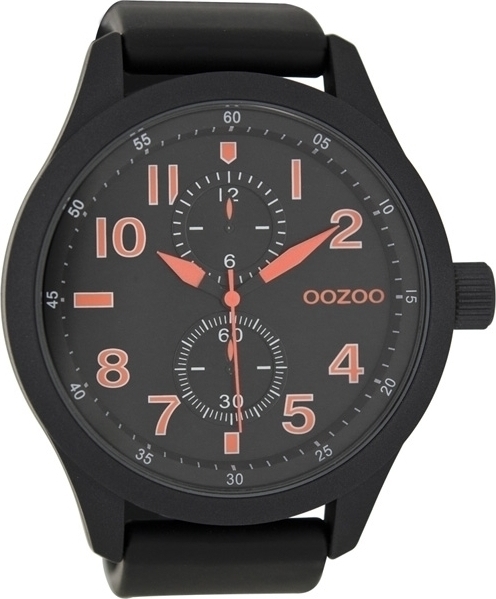 OOZOO Timepieces XXL Black Leather Strap C7504