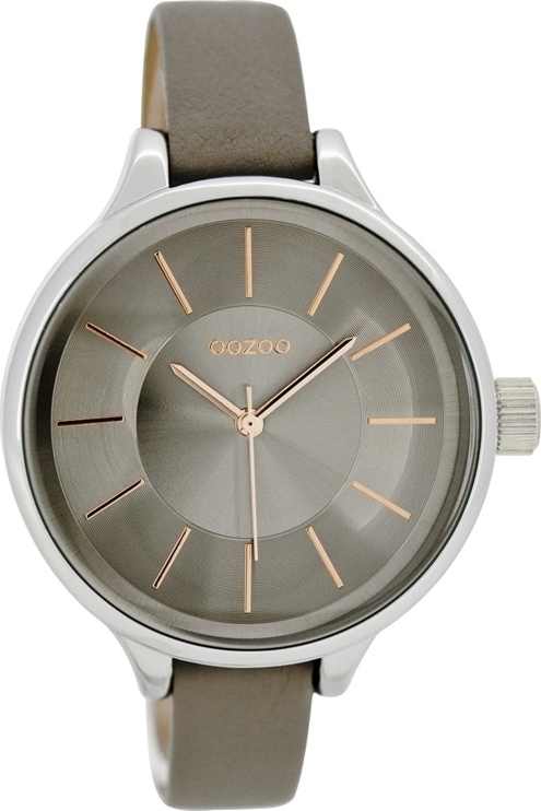 OOZOO Timepieces Grey Leather Strap C7547