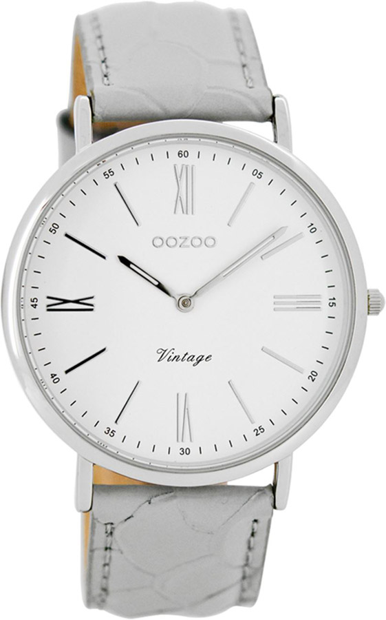 OOZOO Timepieces Vintage Grey Leather Strap C7707