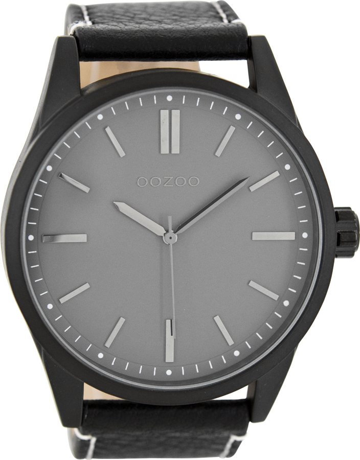 OOZOO Timepieces XXL Black Leather Strap C7843