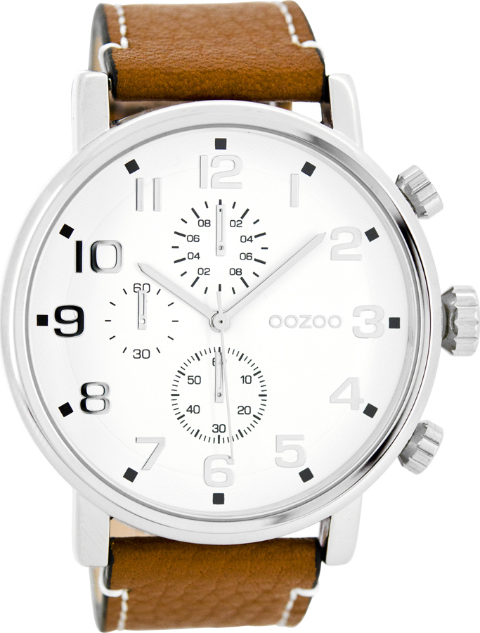 OOZOO Timepieces XXL Brown Leather Strap C7850
