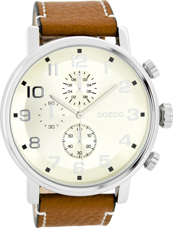OOZOO Timepieces XXL Brown Leather Strap C7851