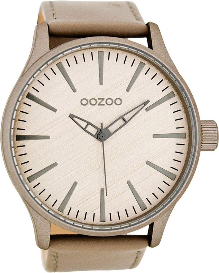 OOZOO Timepieces XXL Beige Leather Strap C7861
