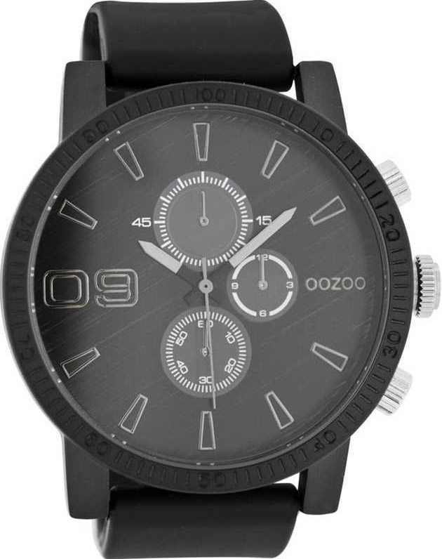 OOZOO Timepieces XXL Black Rubber Strap C7869