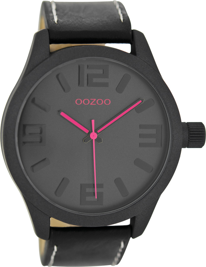 OOZOO Timepieces XL Black Leather Strap C7889