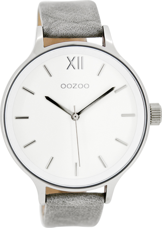 OOZOO Timepieces Grey Leather Strap C7891