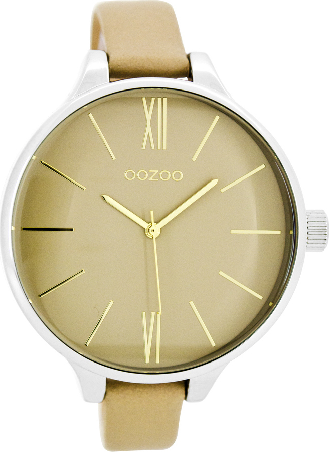 OOZOO Timepieces XL Beige Leather Strap C7970