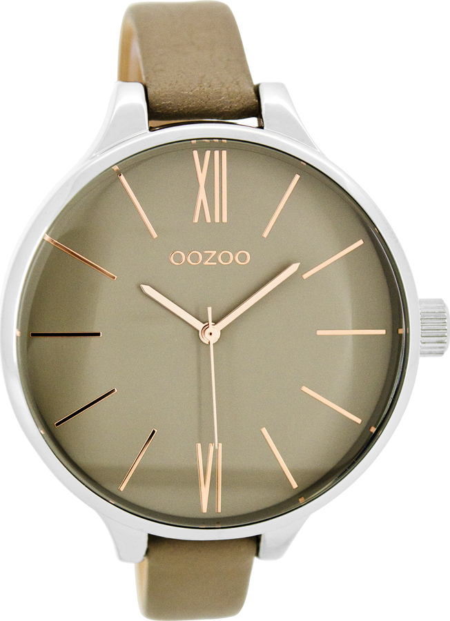 OOZOO Timepieces XL Beige Leather Strap C7972