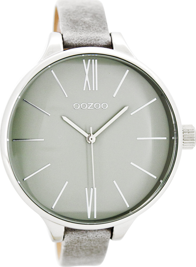 OOZOO Timepieces XL Grey Leather Strap C8026