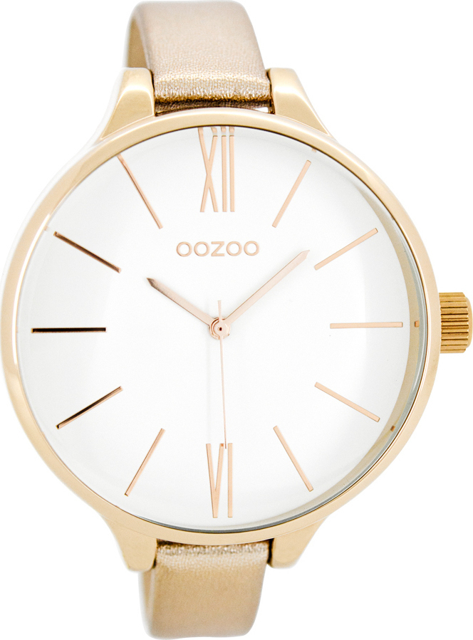 OOZOO Timepieces XL Rose Gold Leather Strap C8027