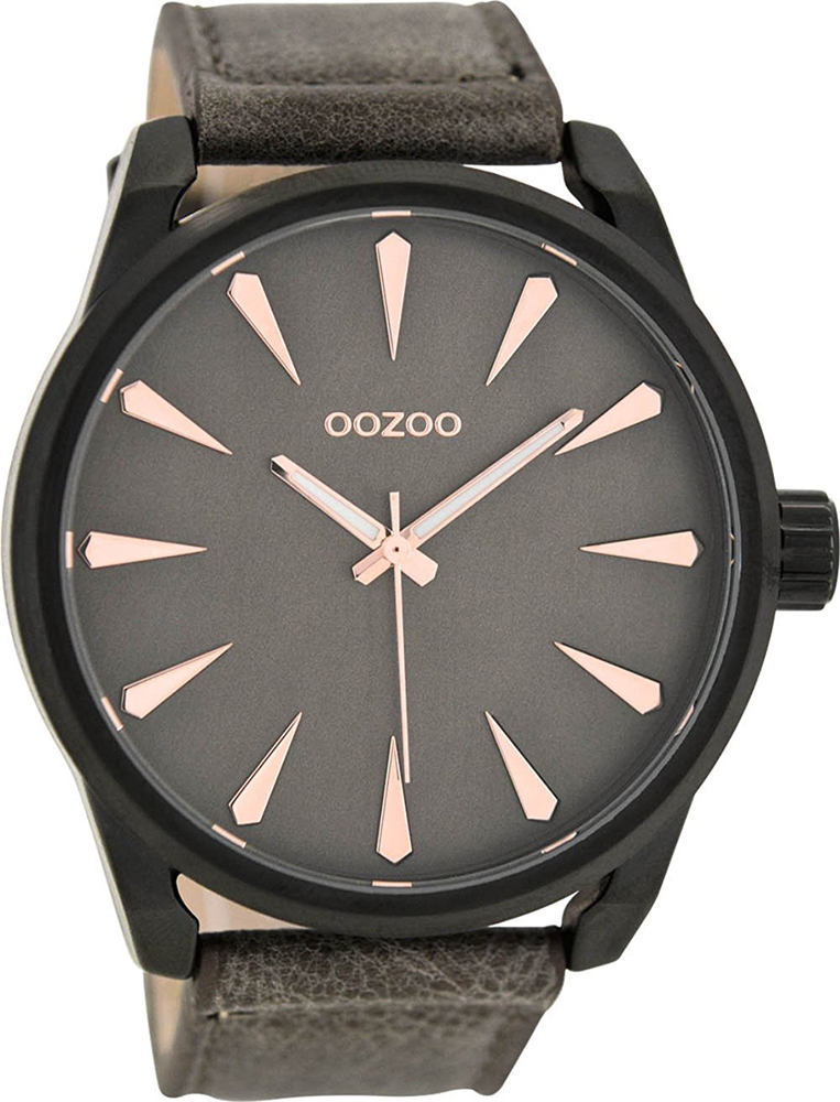 OOZOO Timepieces XXL Brown Leather Strap C8228