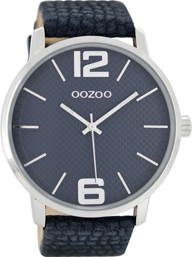 OOZOO Timepieces XXL Blue Leather Strap C8502