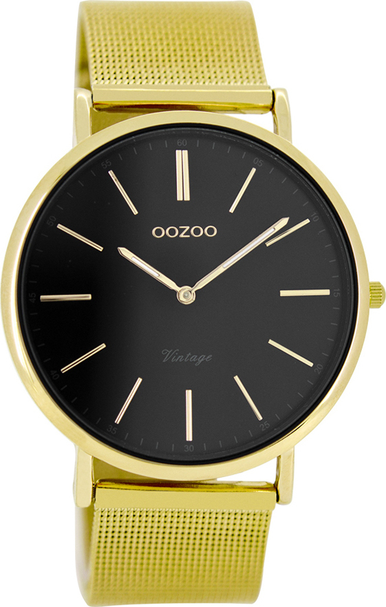 OOZOO Τimepieces Vintage Gold Ultra Slim Metal Strap C8818