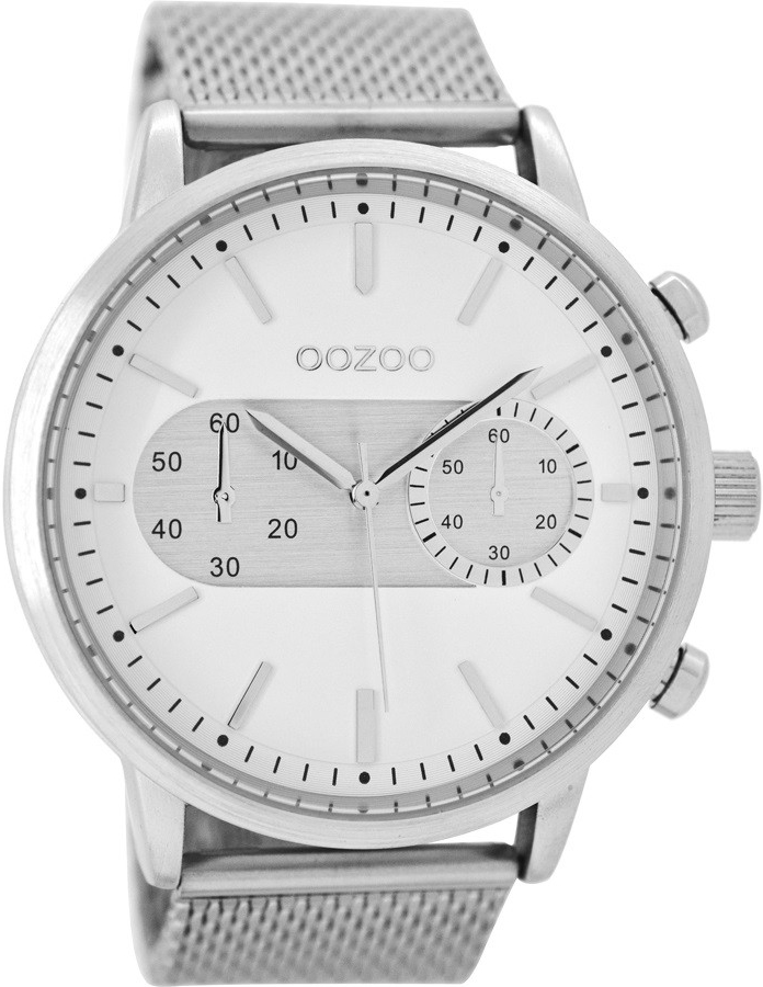 OOZOO Timepieces XXL Silver Metal Strap C9070