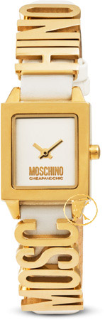 Moschino I'm Moschino Gold Steel Logo Leather Strap  MW0174