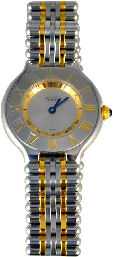 Must De Cartier 21 Stainless Steel 18k Yellow Gold Ladies Watch