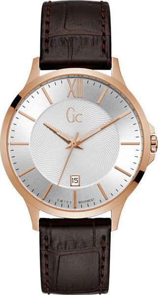 GUESS Collection Rose Gold Brown Leather Strap Y38003G1