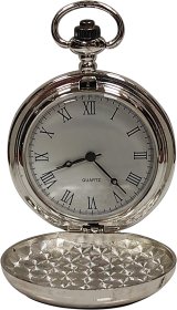 Quartz Silver Plated pocket watch Q61480